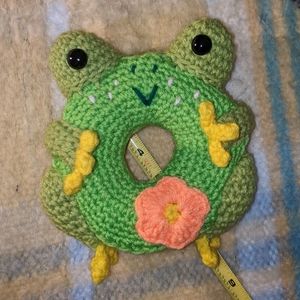 Frog Donut Ring Crochet Handmade Pin Cushion